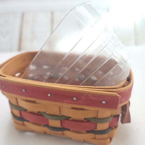 Longaberger Multicolor 2000 Leather Handle All Star Salt And Pepper Basket - Picture 5 of 11